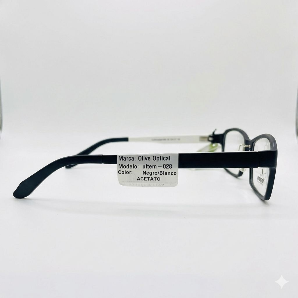 Armazón Oftálmico Olive Optical ultem-028 Negro/Blanco